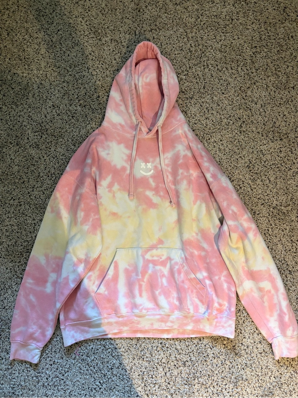 Women’s Tie-Dye Pink & Yellow Pullover Hoodie